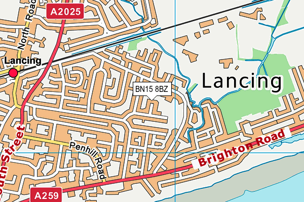 BN15 8BZ map - OS VectorMap District (Ordnance Survey)
