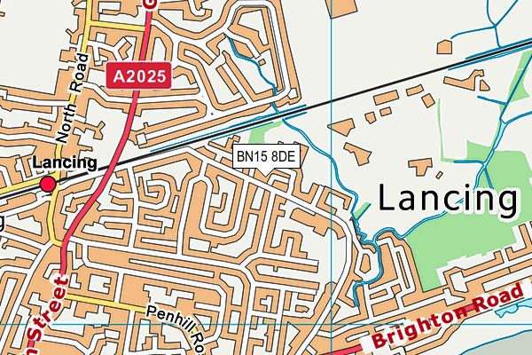BN15 8DE map - OS VectorMap District (Ordnance Survey)