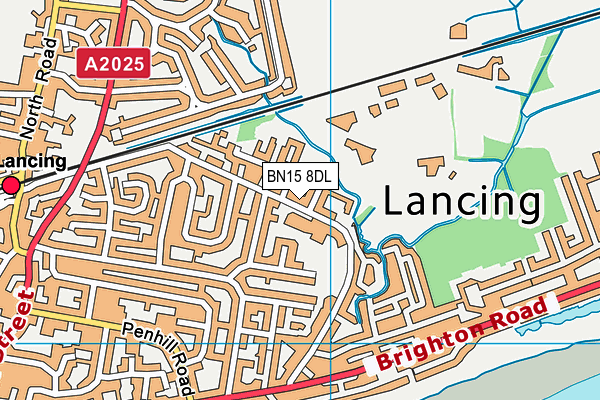 Seaside Primary School map (BN15 8DL) - OS VectorMap District (Ordnance Survey)