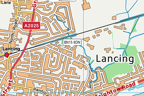 BN15 8DN map - OS VectorMap District (Ordnance Survey)