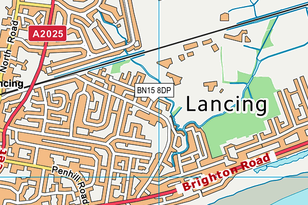 BN15 8DP map - OS VectorMap District (Ordnance Survey)