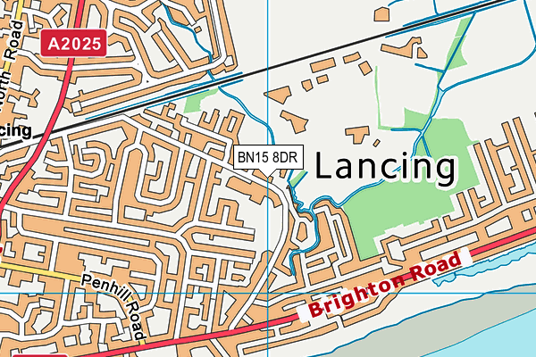 BN15 8DR map - OS VectorMap District (Ordnance Survey)