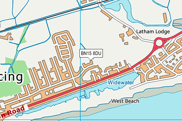 BN15 8DU map - OS VectorMap District (Ordnance Survey)