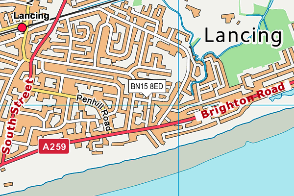 BN15 8ED map - OS VectorMap District (Ordnance Survey)