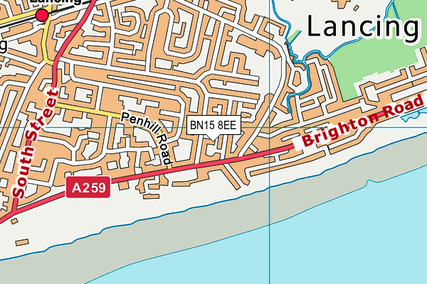 BN15 8EE map - OS VectorMap District (Ordnance Survey)