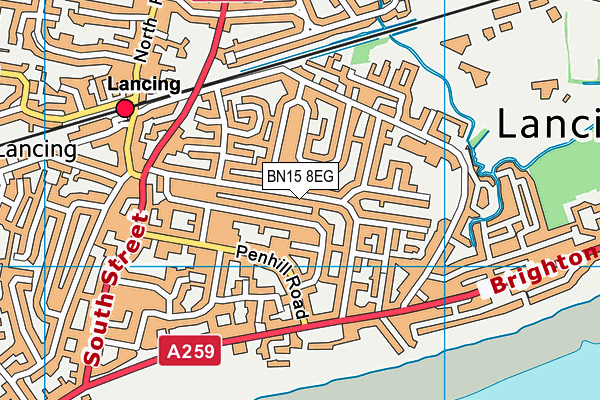 BN15 8EG map - OS VectorMap District (Ordnance Survey)