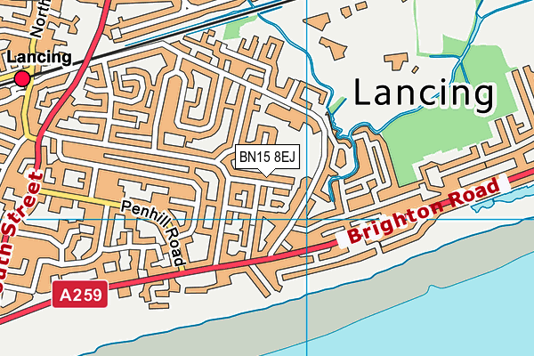 BN15 8EJ map - OS VectorMap District (Ordnance Survey)