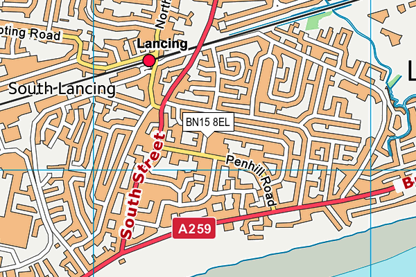 BN15 8EL map - OS VectorMap District (Ordnance Survey)