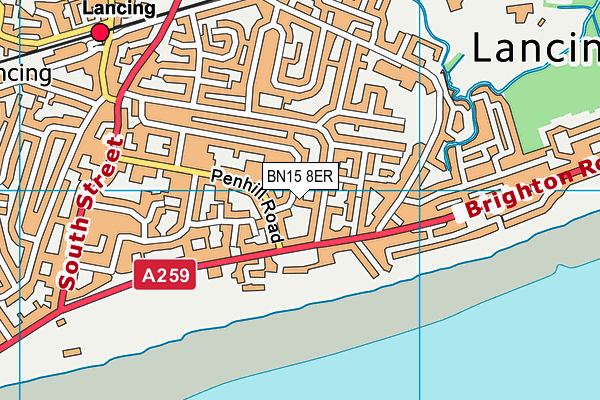 BN15 8ER map - OS VectorMap District (Ordnance Survey)