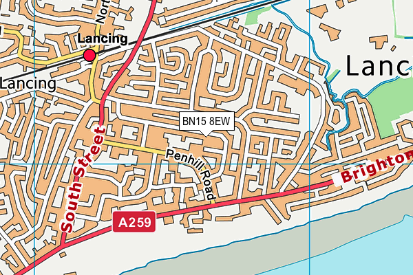 BN15 8EW map - OS VectorMap District (Ordnance Survey)