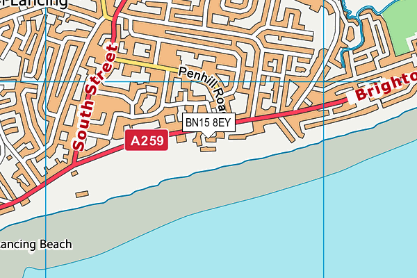 BN15 8EY map - OS VectorMap District (Ordnance Survey)