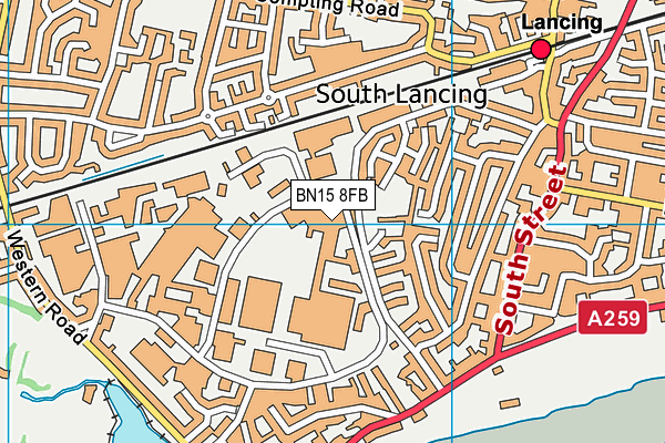 BN15 8FB map - OS VectorMap District (Ordnance Survey)