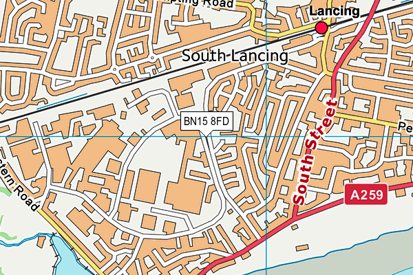 BN15 8FD map - OS VectorMap District (Ordnance Survey)