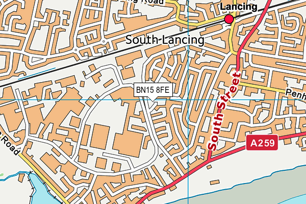 BN15 8FE map - OS VectorMap District (Ordnance Survey)