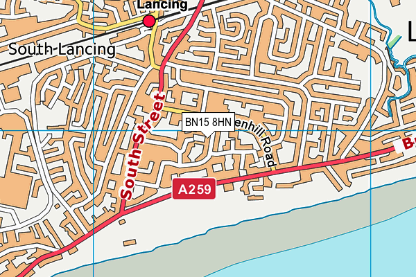 BN15 8HN map - OS VectorMap District (Ordnance Survey)