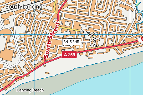 BN15 8HR map - OS VectorMap District (Ordnance Survey)
