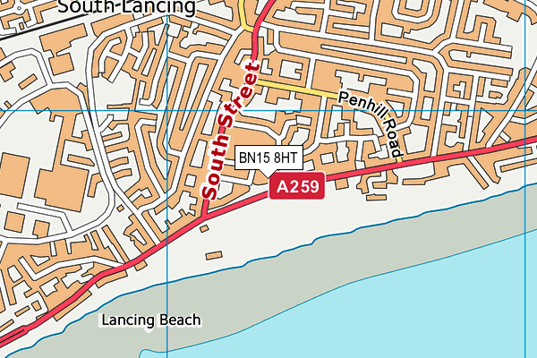 BN15 8HT map - OS VectorMap District (Ordnance Survey)