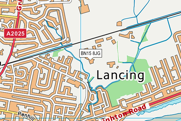 BN15 8JG map - OS VectorMap District (Ordnance Survey)