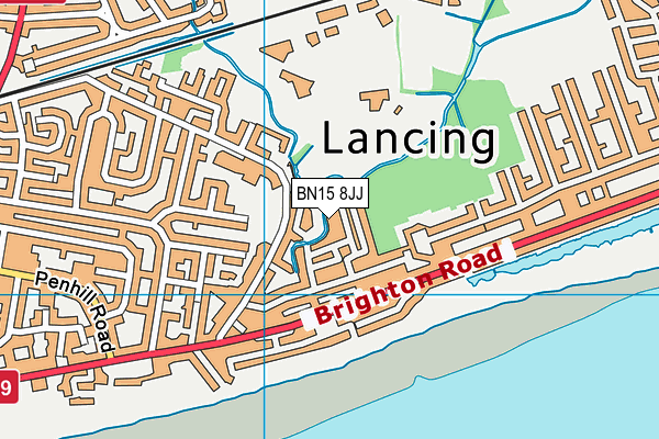 BN15 8JJ map - OS VectorMap District (Ordnance Survey)