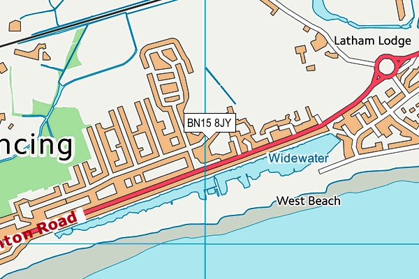 BN15 8JY map - OS VectorMap District (Ordnance Survey)