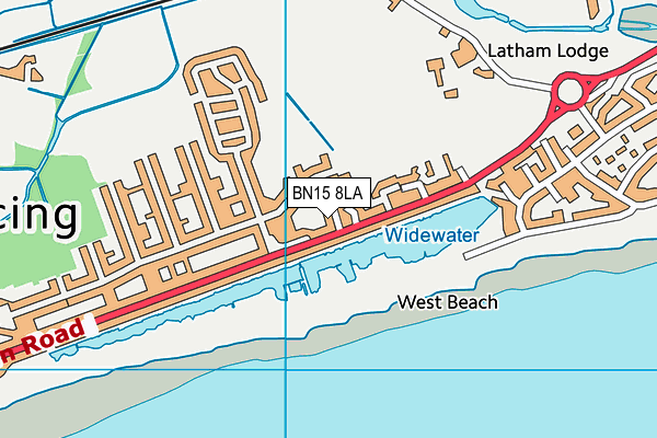 BN15 8LA map - OS VectorMap District (Ordnance Survey)