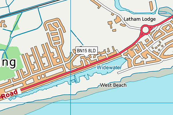 BN15 8LD map - OS VectorMap District (Ordnance Survey)
