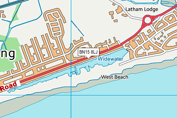 BN15 8LJ map - OS VectorMap District (Ordnance Survey)