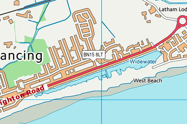 BN15 8LT map - OS VectorMap District (Ordnance Survey)