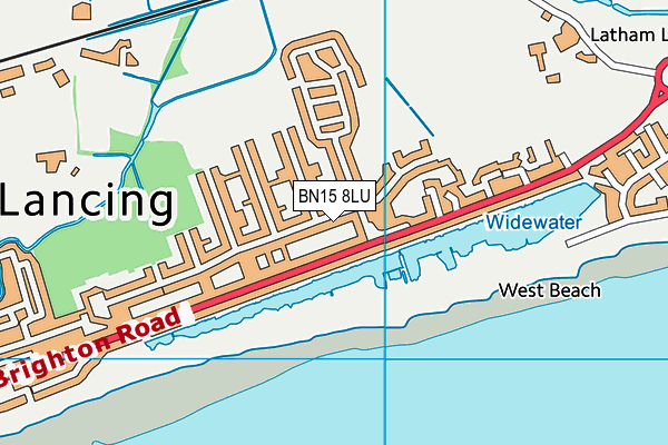BN15 8LU map - OS VectorMap District (Ordnance Survey)