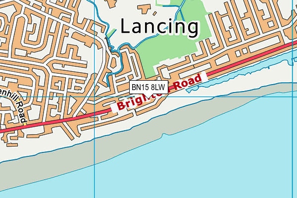 BN15 8LW map - OS VectorMap District (Ordnance Survey)