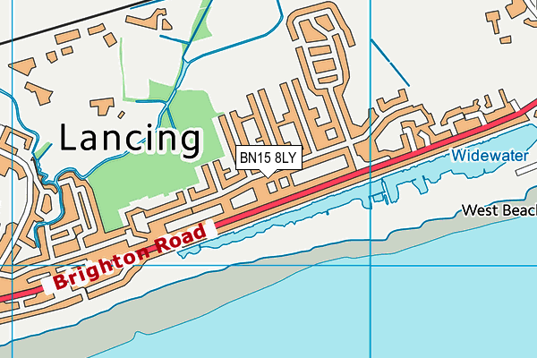 BN15 8LY map - OS VectorMap District (Ordnance Survey)