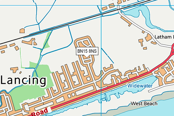 BN15 8NS map - OS VectorMap District (Ordnance Survey)