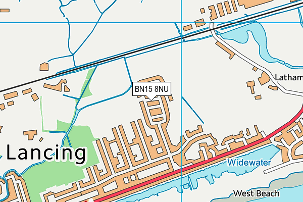 BN15 8NU map - OS VectorMap District (Ordnance Survey)