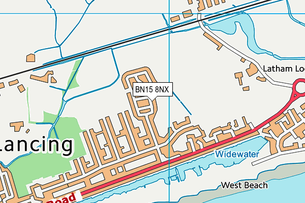 BN15 8NX map - OS VectorMap District (Ordnance Survey)