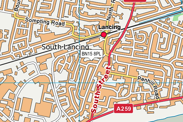 BN15 8PL map - OS VectorMap District (Ordnance Survey)