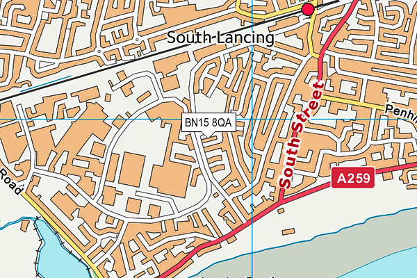 BN15 8QA map - OS VectorMap District (Ordnance Survey)