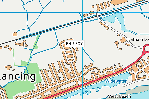 BN15 8QY map - OS VectorMap District (Ordnance Survey)