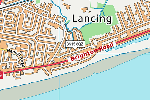 BN15 8QZ map - OS VectorMap District (Ordnance Survey)