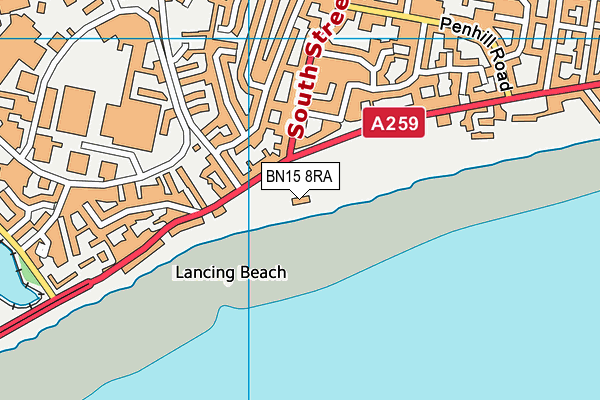 Perch Gym map (BN15 8RA) - OS VectorMap District (Ordnance Survey)