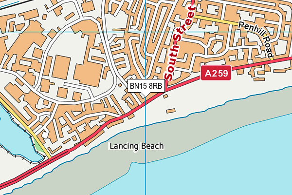 BN15 8RB map - OS VectorMap District (Ordnance Survey)