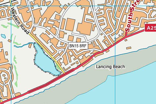 BN15 8RF map - OS VectorMap District (Ordnance Survey)