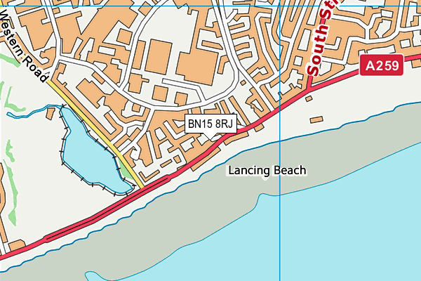 BN15 8RJ map - OS VectorMap District (Ordnance Survey)
