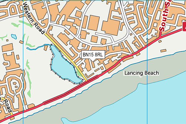 BN15 8RL map - OS VectorMap District (Ordnance Survey)