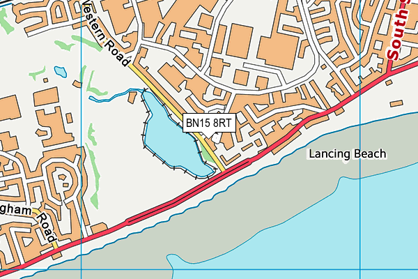 BN15 8RT map - OS VectorMap District (Ordnance Survey)