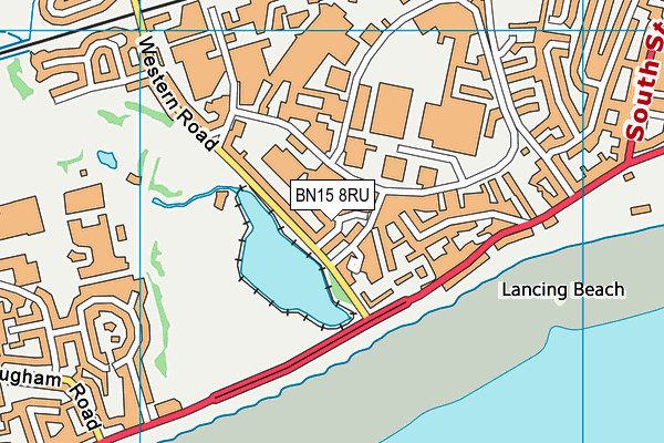 BN15 8RU map - OS VectorMap District (Ordnance Survey)