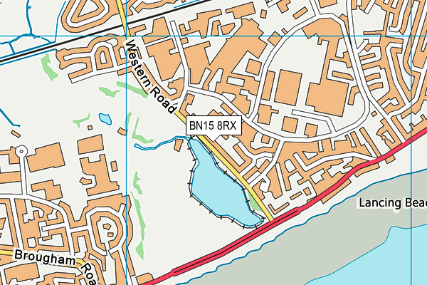 BN15 8RX map - OS VectorMap District (Ordnance Survey)