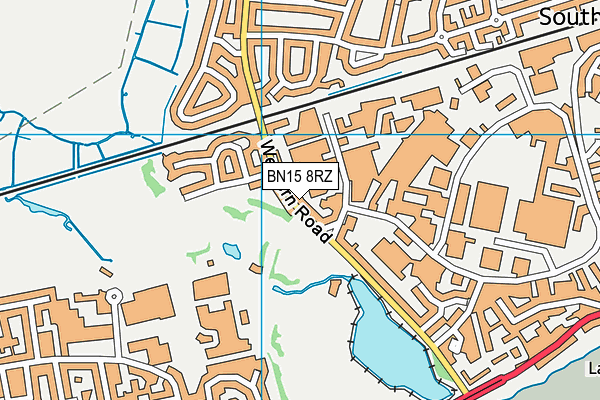 BN15 8RZ map - OS VectorMap District (Ordnance Survey)