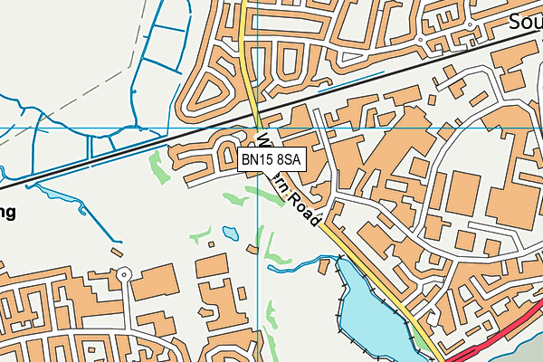 BN15 8SA map - OS VectorMap District (Ordnance Survey)