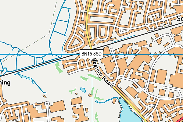 BN15 8SD map - OS VectorMap District (Ordnance Survey)