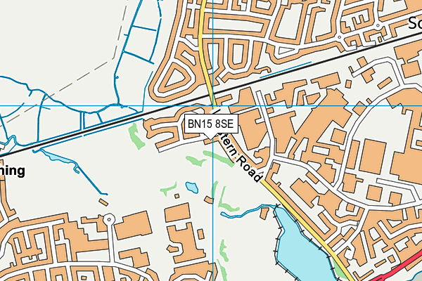 BN15 8SE map - OS VectorMap District (Ordnance Survey)